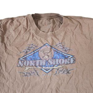 Y2K North Shore Hawaii Brown Graphic Shirt XL Brown Aloha Surfing